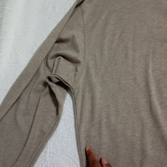 Che©reskin Mens Long Sleeve Polo Shirt Textured Khaki Button Collar Xxl - Picture 7 of 14